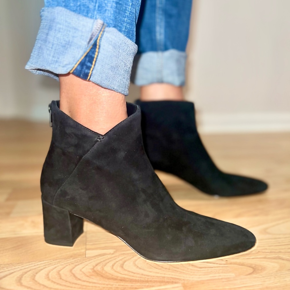 Vince Lora Ankle Booties suede back zipper black size 8.5 - Picture 8 of 12